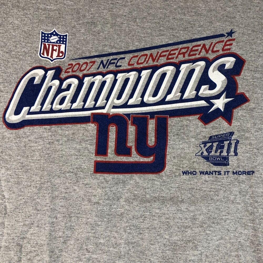 New York Giants Shirt Mens XXL Gray Football NFL Sportswear Champions Logo Tee - Picture 2 of 6